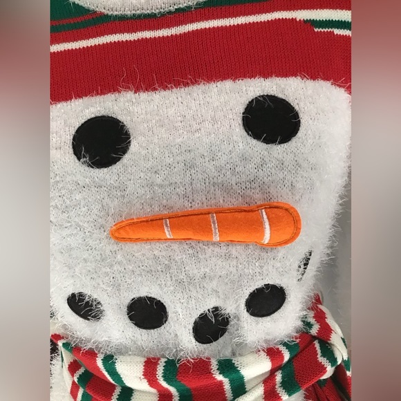 New ⛄️ Born Famous White Christmas Snowman Stretchy Cute Holiday Sweater Dress - Picture 16 of 16